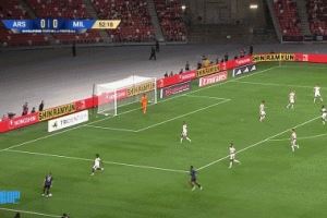 阿森纳1-0领先AC米兰!第52分钟,基维奥尔助攻 萨卡后点包抄破门
