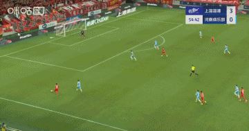 首球来了!第55分钟,梅伦多中路包抄垫射破门,海港4-0领先河南