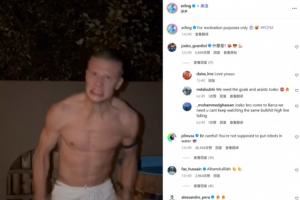  🥶魔人本色！哈兰德赛后晒MVP奖杯，室外赤膊咬牙接受冰浴