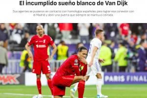  阿斯：范戴克今夏曾极力争取转会皇马，但皇马拒绝了这一选择